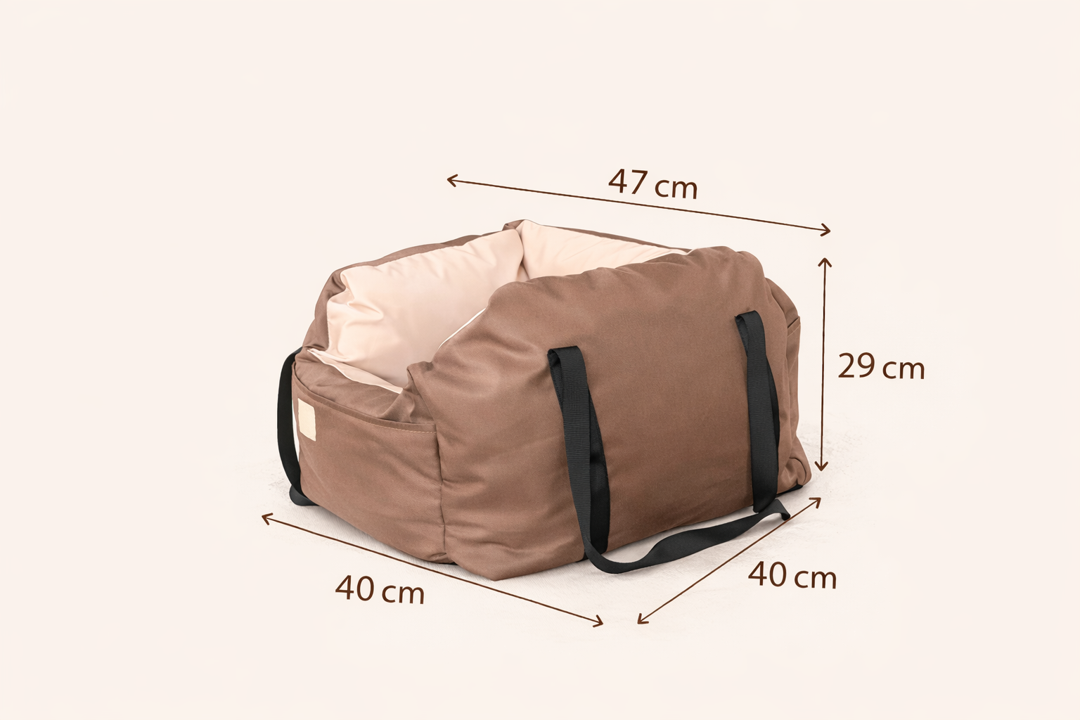 Dimensions du sac de transport pour petit chien AYOS Club 47x40x29 cm